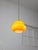 Metal Mid-Century Italian Yellow Glass and Brass Pendant Lamp For Sale - Image 7 of 18