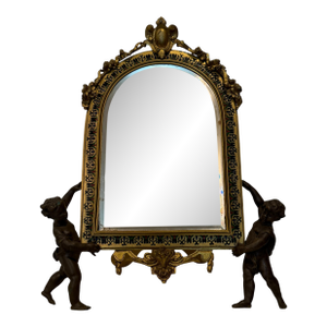 19th Century Champleve Enamel & Gilt Bronze Mirror