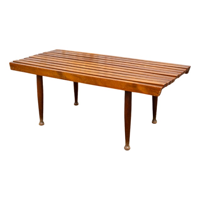 Italian Wooden Bench, 1950s For Sale