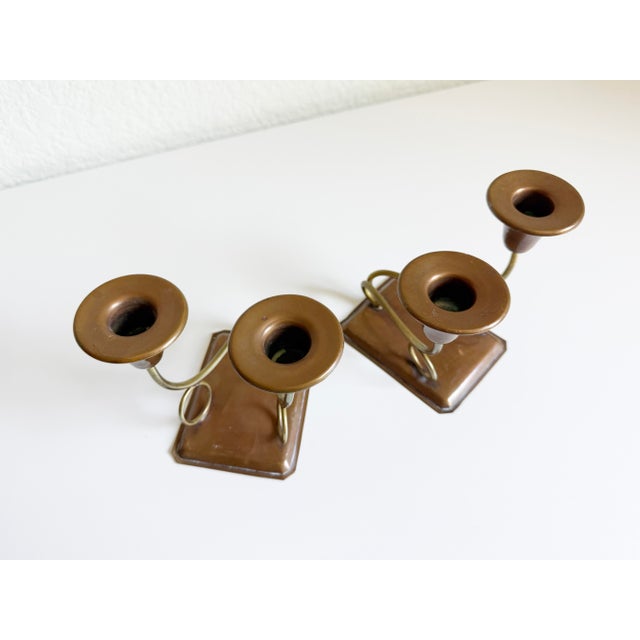 1950s Brass & Copper Candle Holders For Sale - Image 13 of 14