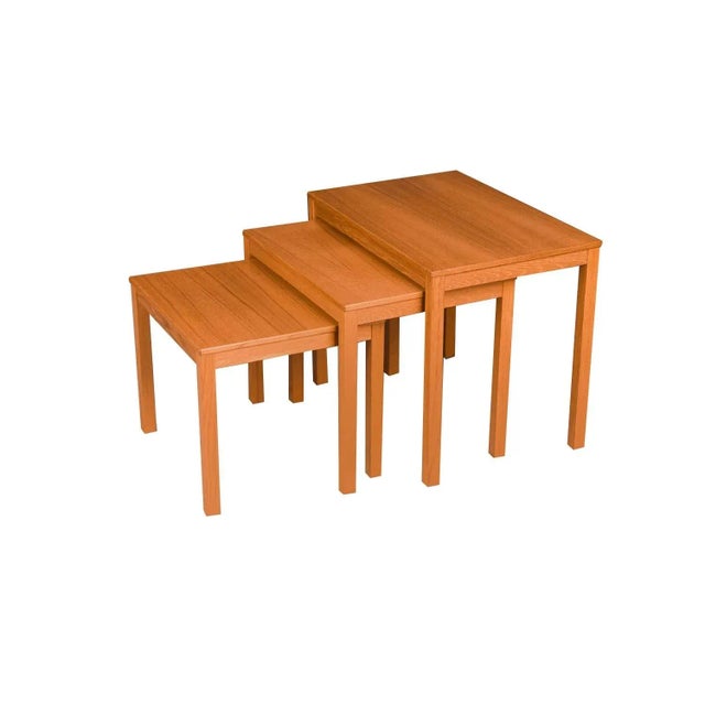 1970s Danish Mid Century Modern Teak Nesting Tables - Set of 3 For Sale - Image 11 of 11