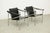 Le Corbusier LC1 Black Leather Armchairs b Pierre Jeanneret Charlotte Perriand attributed to Le Corbusier, 1970s, Set of 4 For Sale - Image 4 of 18