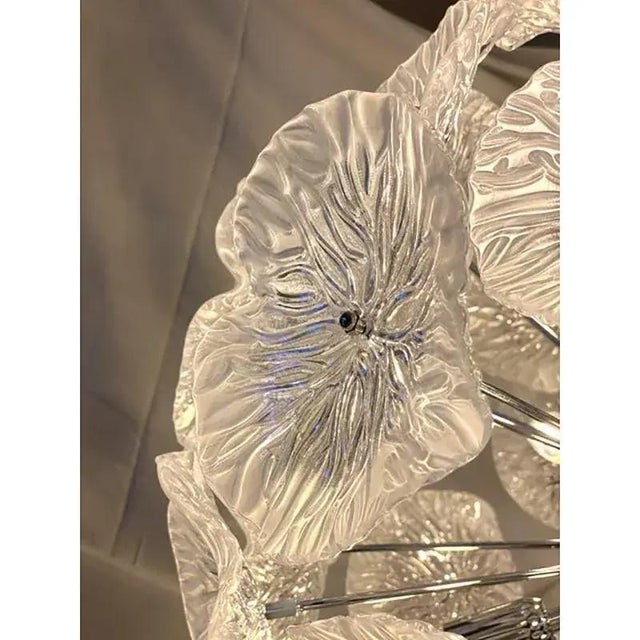 Lively and luxury flowers in clear and sanded murano glass. exclusive design by simoeng. a luxury piece of italian art....