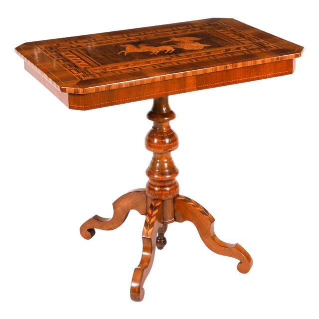 Antique Italian Marquetry and Parquetry Occasional Table from Sorrento, 1800s For Sale