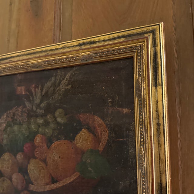 Rustic European Antique European Oil Painting of Fruit For Sale - Image 3 of 7