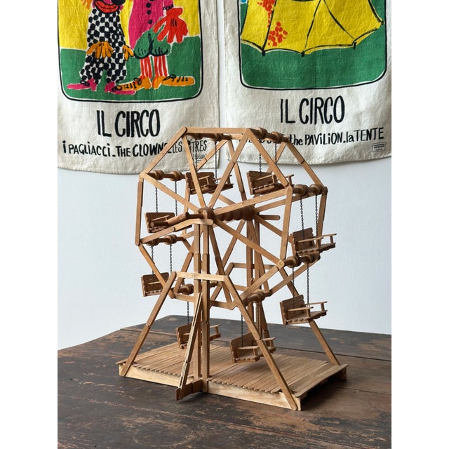 Vintage Folk Art Popsicle Stick + Spool Kinetic Ferris Wheel Sculpture, Circa 1970s For Sale - Image 17 of 17
