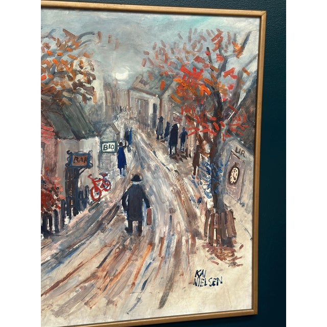 Kai Nielsen, Bygatan, Framed, 1950s, Oil Painting on Panel, Framed For Sale - Image 17 of 18
