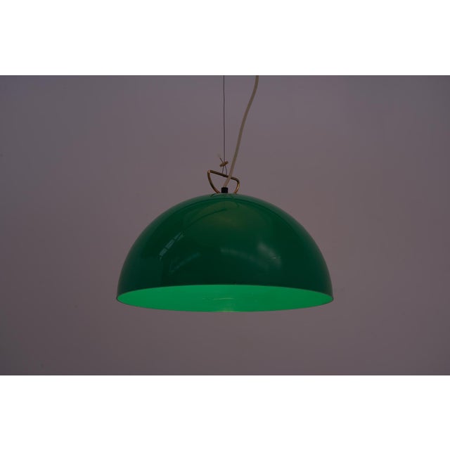 Acrylic Glass and Brass Pendant Light, 1970s For Sale - Image 6 of 9