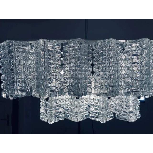 XL Chandelier With 32 Crystal Glass Tubes by Austrolux For Sale - Image 9 of 13