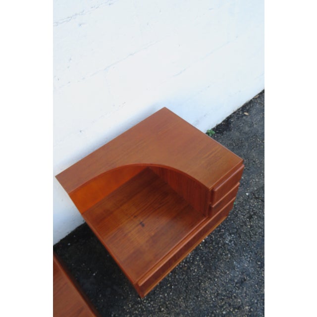 Late 20th Century late 20th Century Komfort Danish Modern Large Nightstands End Bedside Tables a Pair For Sale - Image 5 of 18