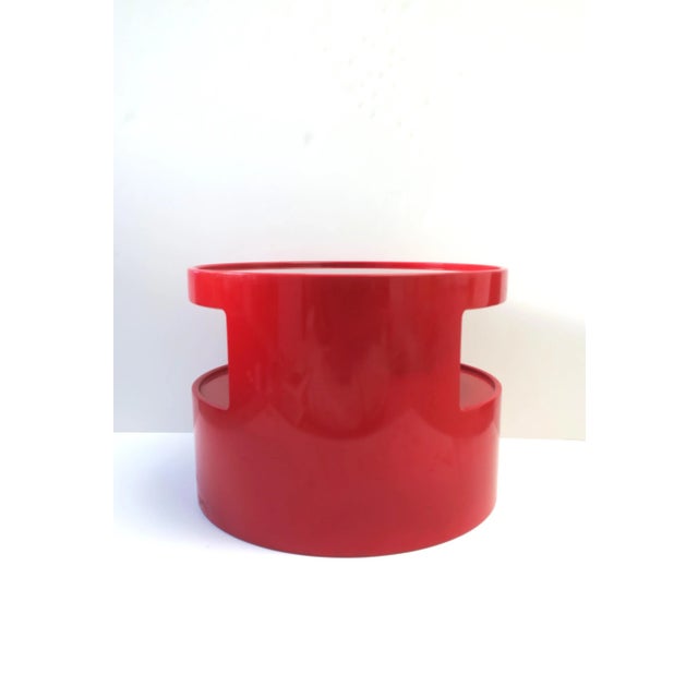 Dutch Postmodern Red Side Drinks Table W/Shelf by Erik Van Buijtenen for Nebu For Sale In New York - Image 6 of 13