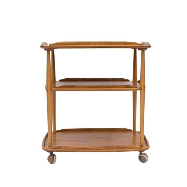 1950s Mid-Century Modern Ercol Elm and Beech Bar Cart Designed by Lucian Ercolani, 1955. For Sale - Image 5 of 12