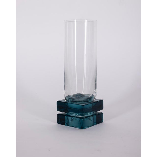 Glass Vintage Italian Blue Crystal Glasses, 1970s, Set of 12 For Sale - Image 7 of 9
