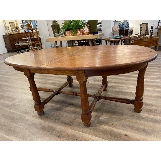 Wood French Oval Dining Room Table For Sale - Image 7 of 10