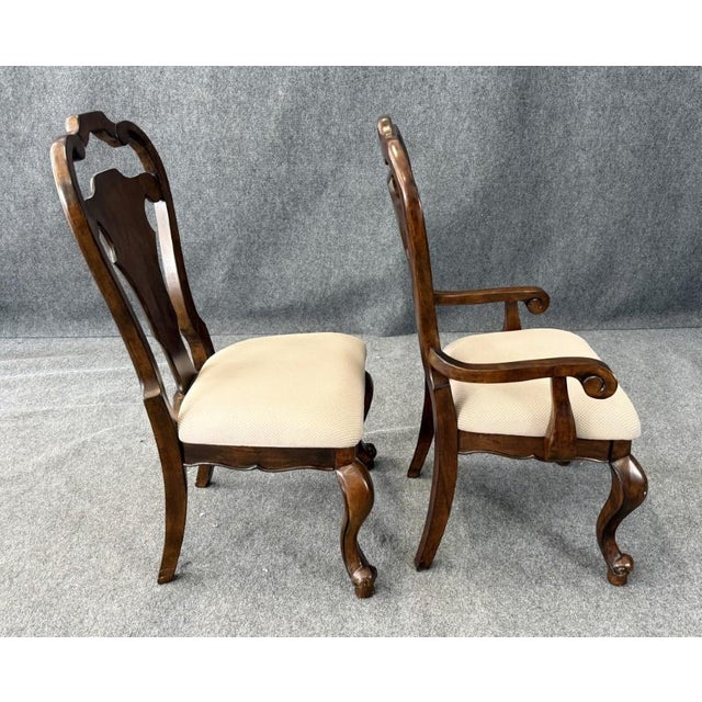 7 Piece Banded Dining Set With Cabriole Legs For Sale - Image 10 of 17