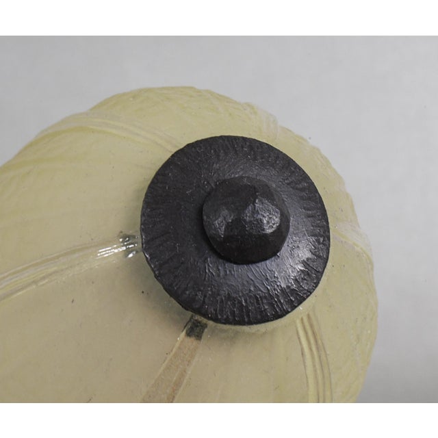 Hettier Vincent & Muller Freres French Art Deco Hydrangea Lamp in Wrought Iron - 1920s For Sale - Image 9 of 10