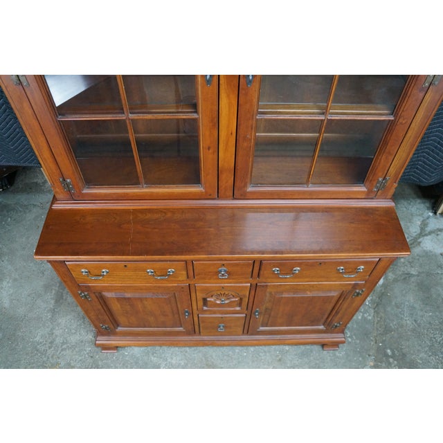 Late 20th Century Lexington Bob Timberlake Cherry Step Back Display Cabinet Buffet Hutch Bookcase For Sale - Image 10 of 18