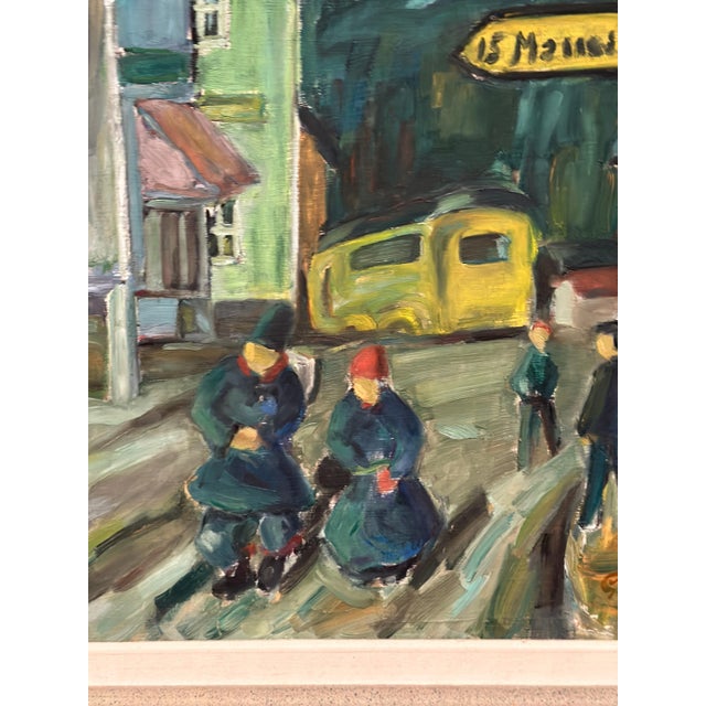 Georg Andersson, Figures in the Street, 1960s, Oil Painting on Canvas, Framed For Sale - Image 6 of 14