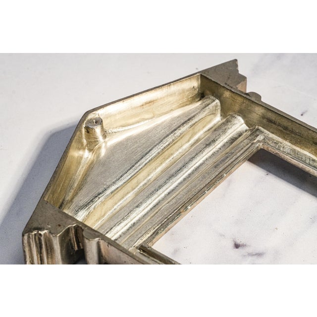 Vintage Taitù Italy Pewter Photo Picture Frame Neoclassical Architectural Pediment Easel Back Luxury Home Decor For Sale - Image 14 of 16