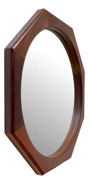 Scandinavian Modern Octagonal Wall Mirror in Teak, 1970s