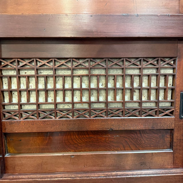 Wood Antique Japanese Mizuya-Dansu Cabinet – Meiji/Taisho Period Kitchen Chest With Lattice Doors, Bamboo Paneling & Multiple Drawers For Sale - Image 7 of 12