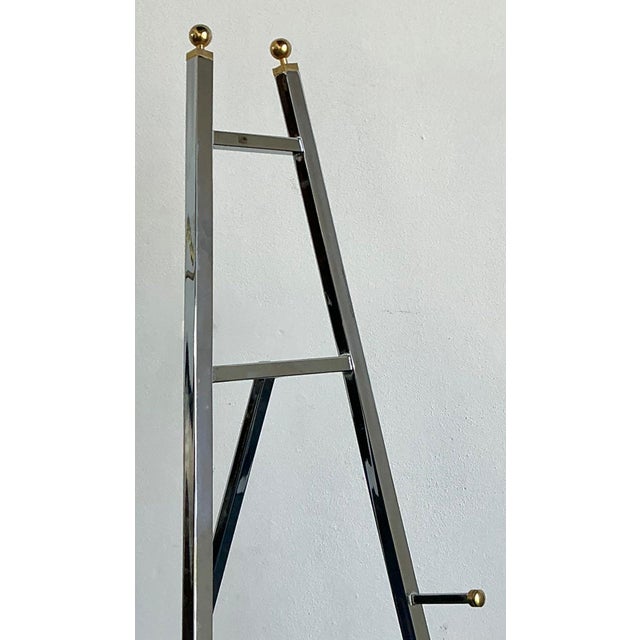 Chrome Vintage Chrome and Brass Easel For Sale - Image 8 of 16