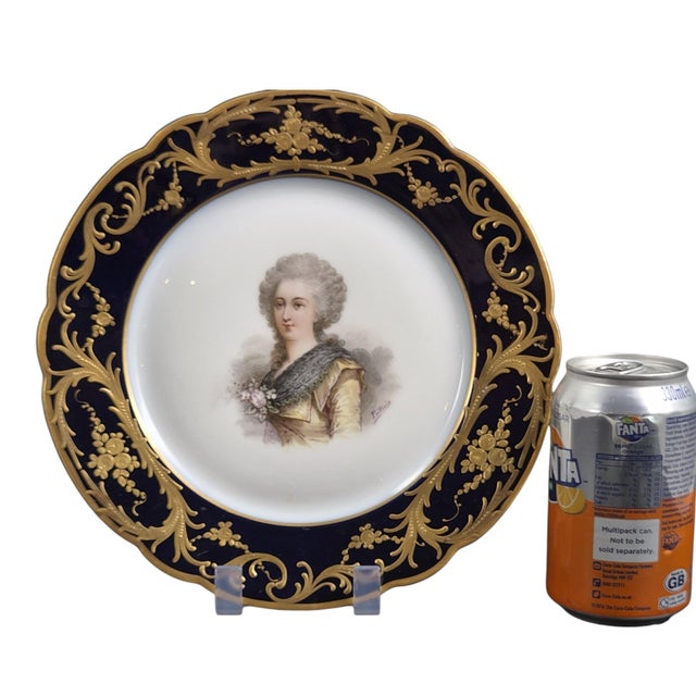 Cobalt Royal Blue Portrait Plate from Paris Porcelain, 1870s For Sale - Image 10 of 11