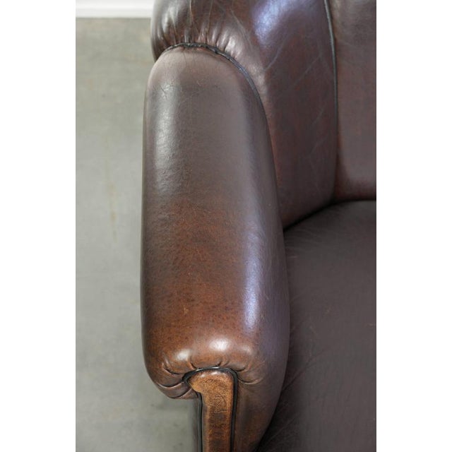 Brown Three-Seater Sofa in Sheepskin Leather For Sale - Image 8 of 15