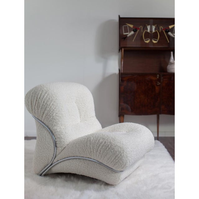 Italian Lounge Chair with Steel Frame, 1970s For Sale - Image 6 of 10