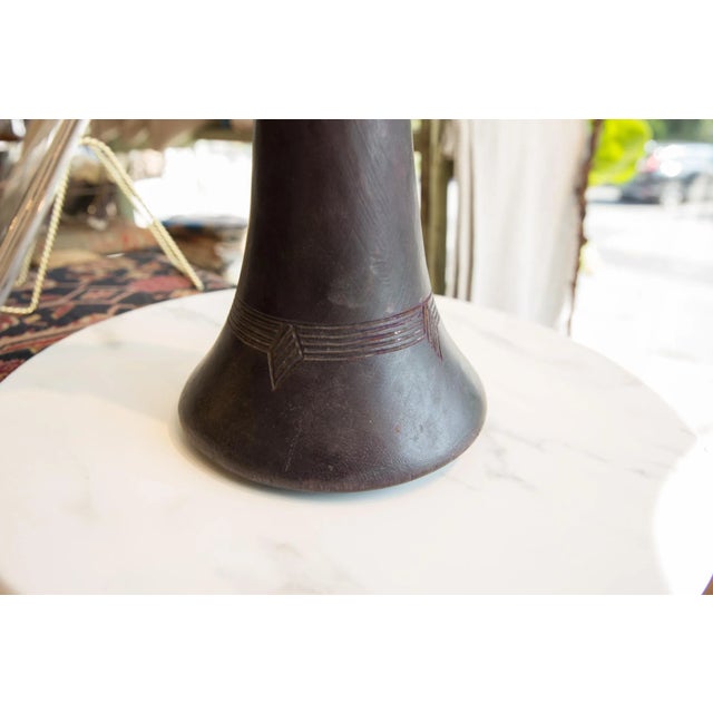 1920s Vintage African Indigo Dyed Wooden Vase For Sale - Image 5 of 9