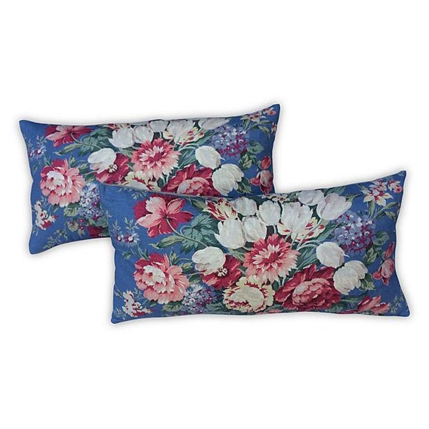 Ralph Lauren Shabby Chic Floral Fabric Pillows Pair Chairish