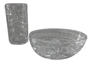 Waterford “Overture “ Vase and Oval Bowl