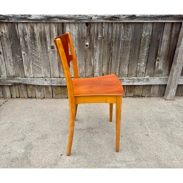 Rare model teak and beech side chair made by C.M. Madsens for John Stuart c, 1950s. Attributed to Borge Mogensen by some...