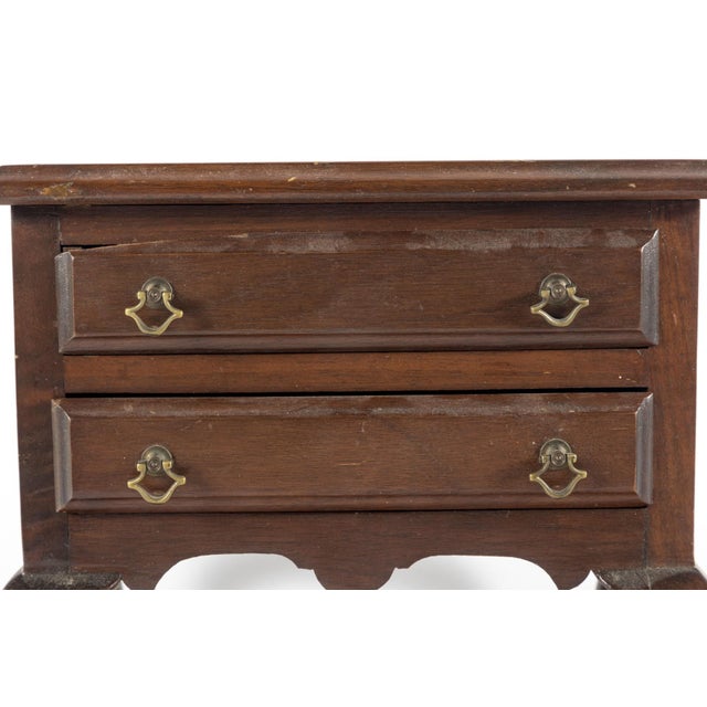Vintage Salesman Sample Queen Anne Style Two Drawer Side Table For Sale In New York - Image 6 of 11