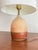Gorgeous 1960s hand thrown stoneware lamp with neutral rust and brown tones. Bostlund style. Pinched tear drop style. Low...