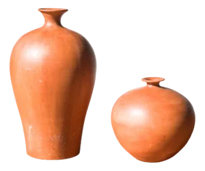 Minimalist Organic Shapes Terracotta Vases, 1990s, Set of 2