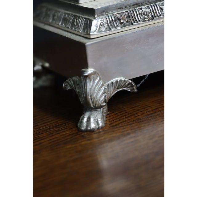 Victorian Tiffany & Co. Attributed Silverplate Cherub Vanity Mirror For Sale - Image 3 of 16