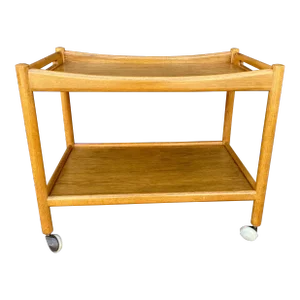 1950s Mid-Century Danish Modern Oak Serving Cart by Hans Wegner for Andreas Tuck