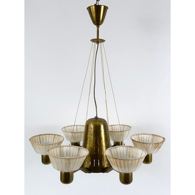Mid-Century Modern Six-Armed Chandelier from Hans Bergström, Sweden, 1950s For Sale - Image 11 of 18