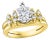 1.0 Carat Pear Shape Center Diamond Engagement 14 Karat Yellow Gold Ring For Sale