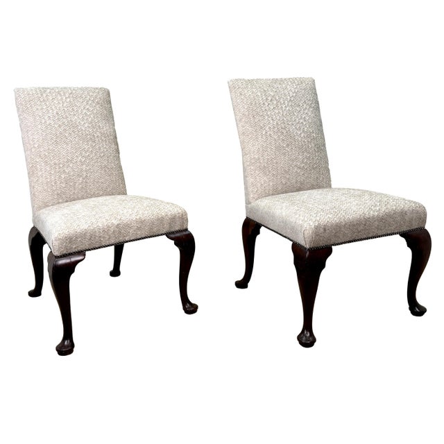18th Century Early 18th Century Georgian Upholstered Walnut Side Chairs, 1720, Set of 2 For Sale - Image 5 of 14