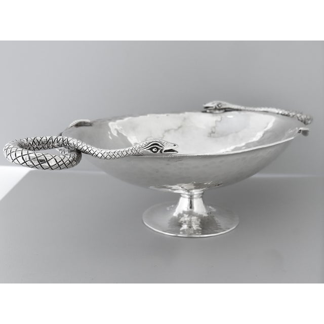 Pampaloni Bicherografia Sterling Silver Vide Poche or Bowl With Snake Handles For Sale - Image 13 of 17