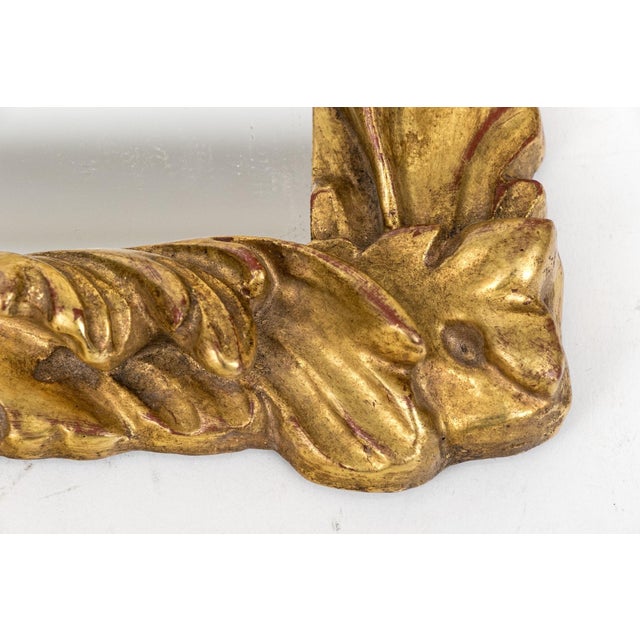 Vintage Small Ornate Carved Baroque Style Gilt Wood Wall Mirror For Sale In New York - Image 6 of 10