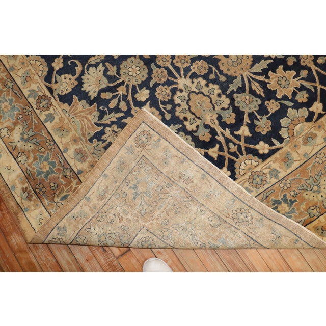 Antique Zabihi Collection Blue Formal Kerman Rug - 8' x 12'11" For Sale In New York - Image 6 of 12