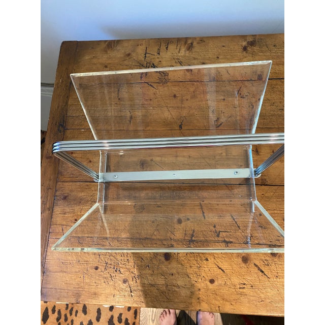 Mid 20th Century Mid-Century Vintage Lucite & Chrome Magazine or Lp Holder For Sale - Image 4 of 9