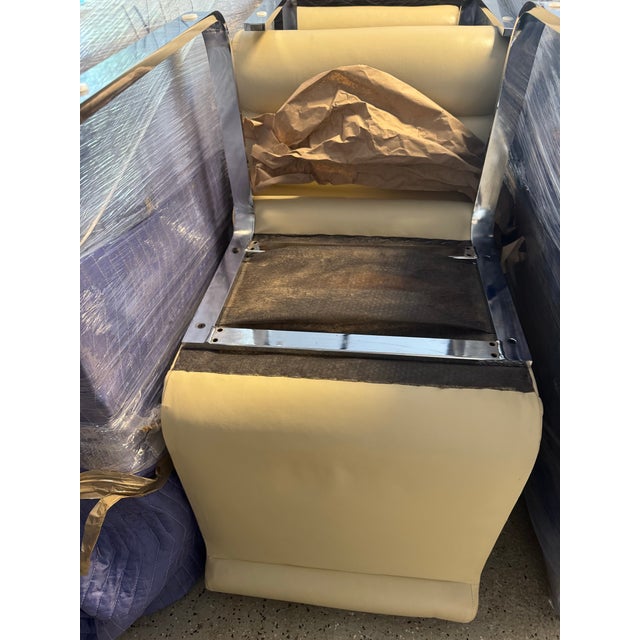 1970s 1970s Attributed to Mariano for Pace Laguna Mid Century Chrome Cantilever Dining Chairs For Sale - Image 5 of 6