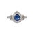 Blue Sapphire Ring With Earth Mined Diamonds in Solid 14k Gold | Pear Cut 8x6mm, Size 6.75 For Sale - Image 9 of 9