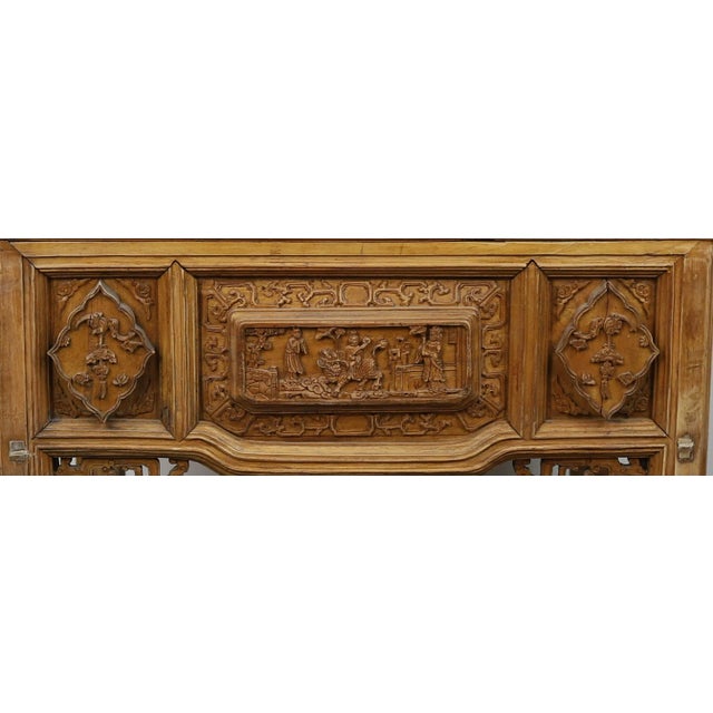 Early 20th Century Boxwood Bas-Relief Seat With Armrests For Sale - Image 9 of 13