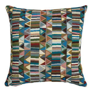 Schumacher Bizantino Quilted Weave Pillow in Peacock 20"