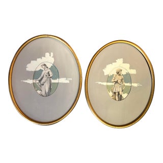 Two Contemporary Original Stephen Heigh Abstract Paintings on Vintage Engravings “Presence #1 & #2” -Set of Two For Sale